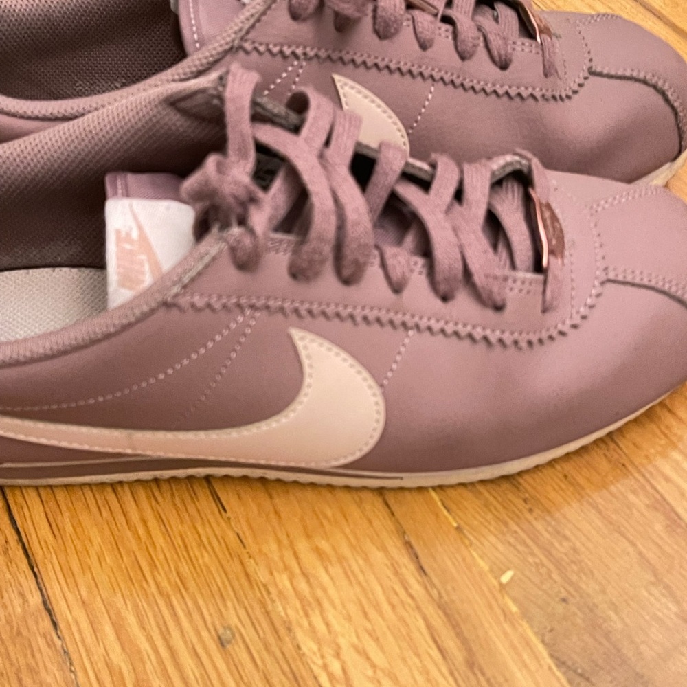Nike Women's Cortez Mauve and Cream Sneakers - Picture 2 of 6